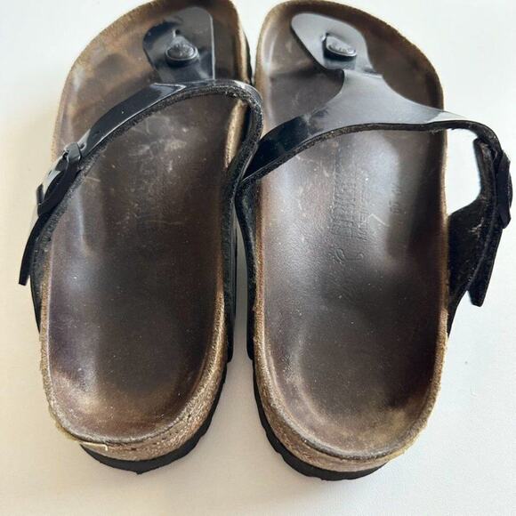 Birkenstock Gizeh Leather Thong Sandals‎ Women's 37/6 Black Patent - Picture 4 of 13